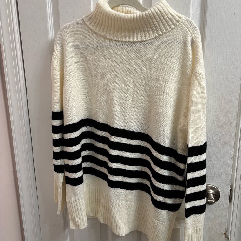 Striped turtleneck sweater